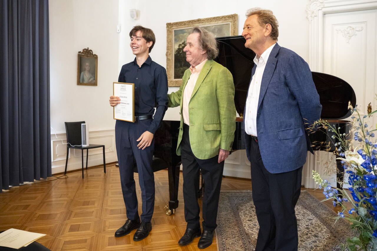 v.l.n.r. Colin Pütz, Rudolf Buchbinder, Adrian Flury © Thomas Entzeroth
